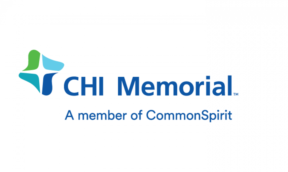 CHI Memorial, A Member of CommonSpirit, logo with dark blue text. Call of the Dolphins 3D is presented locally by CHI Memorial at the Tennessee Aquarium IMAX theater.
